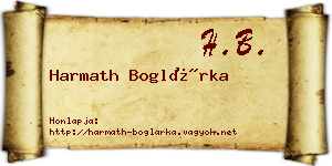 Harmath Boglárka névjegykártya